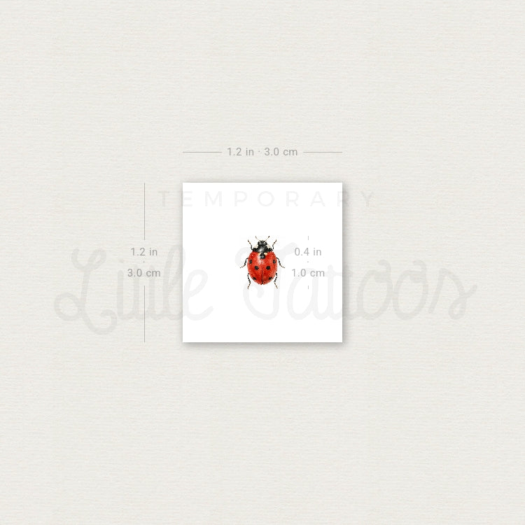 Watercolor Ladybug Temporary Tattoo - Set of 3
