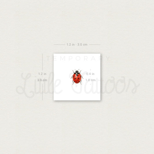 Watercolor Ladybug Temporary Tattoo - Set of 3