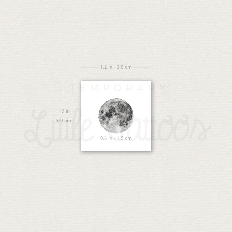 Tiny Full Moon Temporary Tattoo - Set of 3