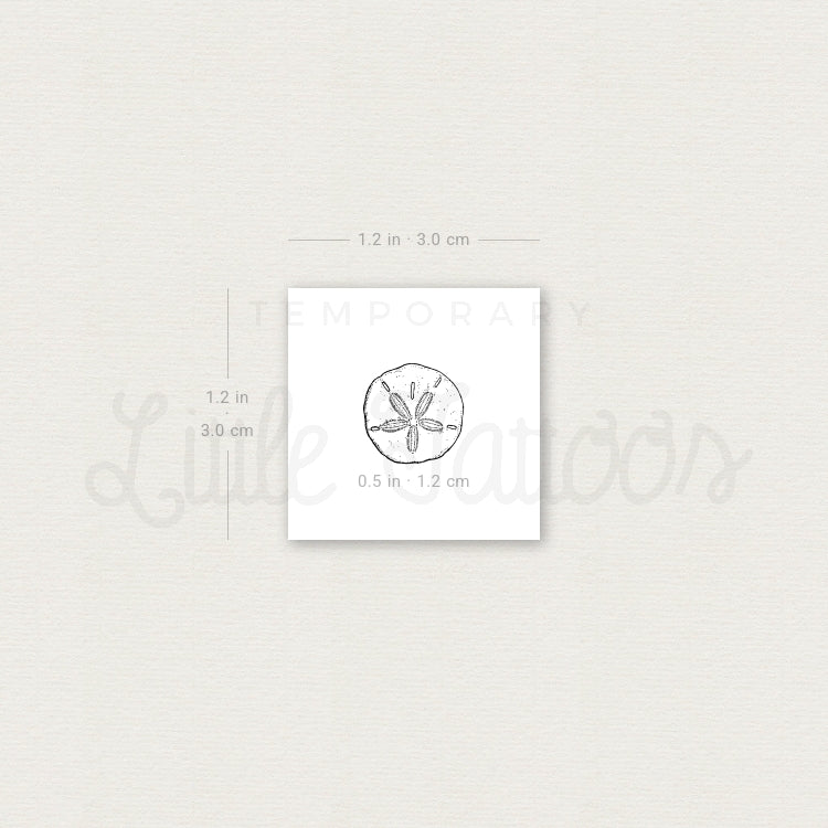 Tiny Sand Dollar Temporary Tattoo - Set of 3