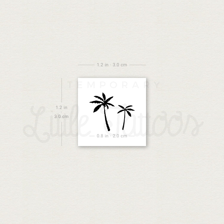Two Palm Trees Temporary Tattoo - Set of 3