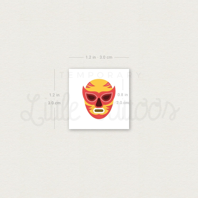 Luchador Mask Temporary Tattoo - Set of 3