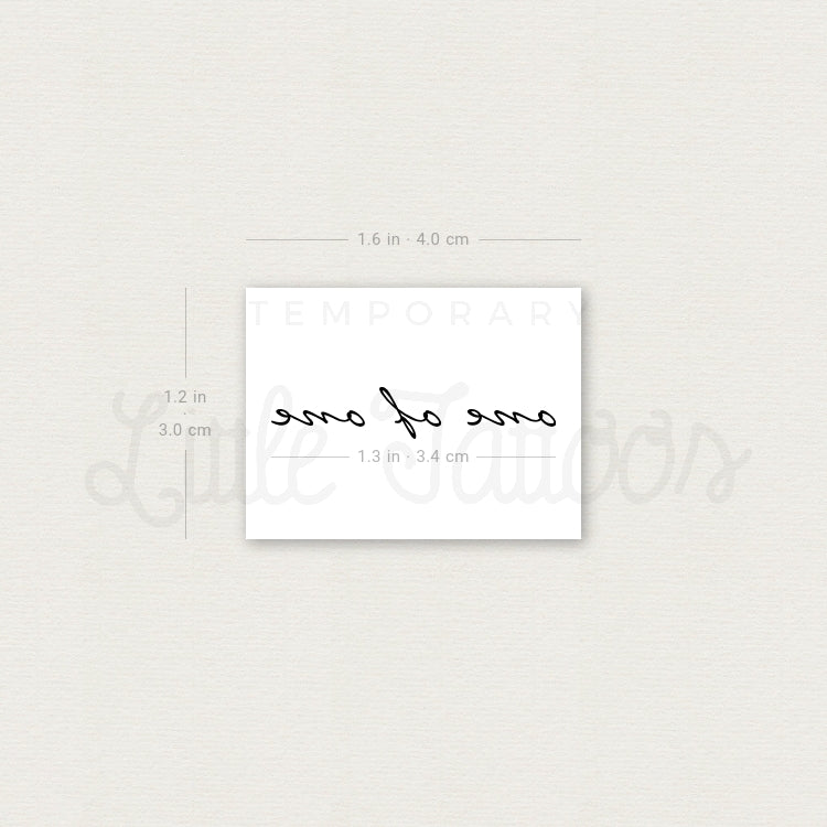 One Of One Temporary Tattoo - Set of 3