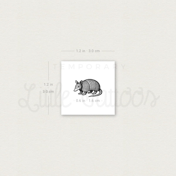 Armadillo Temporary Tattoo - Set of 3