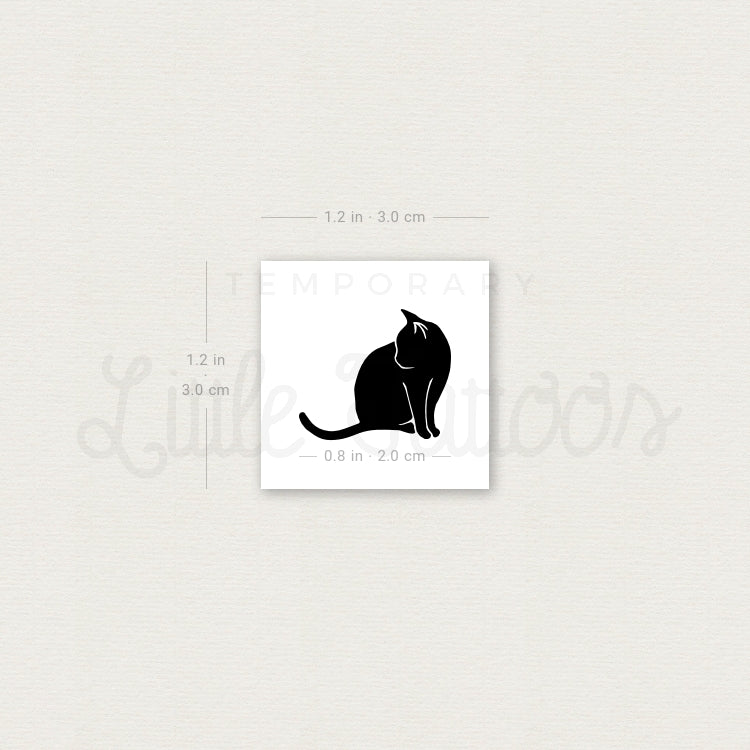 Black Cat Temporary Tattoo - Set of 3