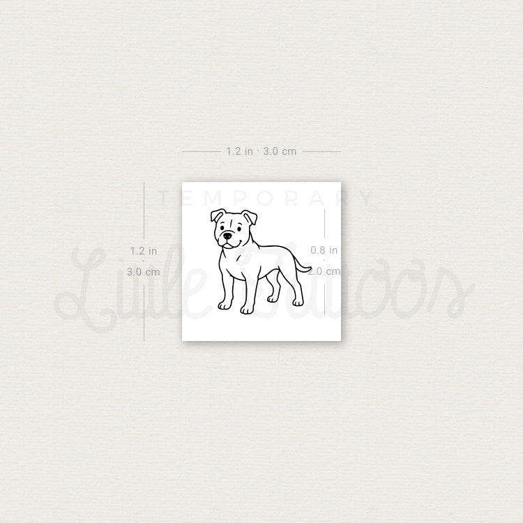 Little Pit Bull Temporary Tattoo - Set of 3
