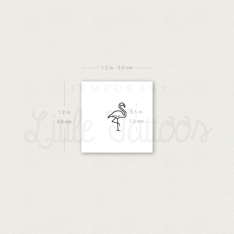 Tiny Flamingo Temporary Tattoo - Set of 3