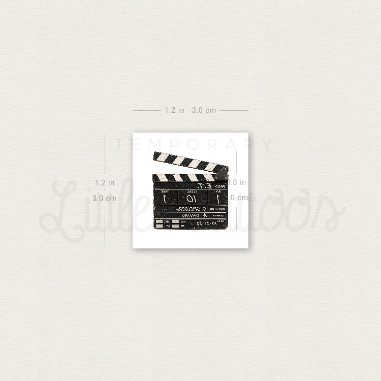 Clapperboard Temporary Tattoo - Set of 3
