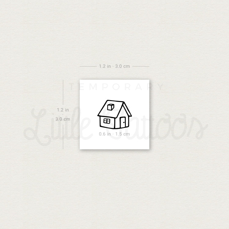 Tiny House Temporary Tattoo - Set of 3