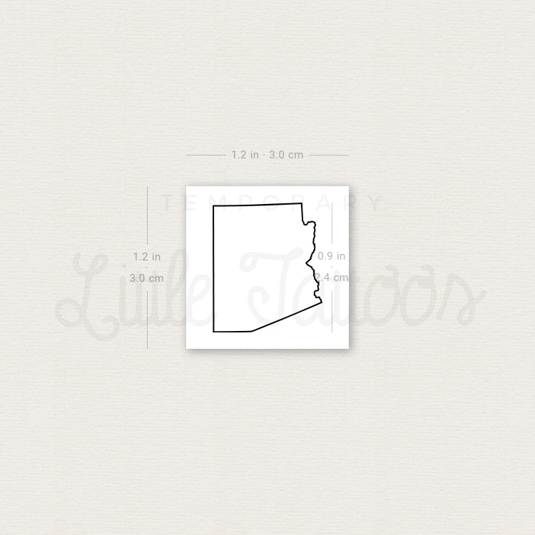 Tatuaje temporal del contorno del mapa de Arizona (juego de 3)