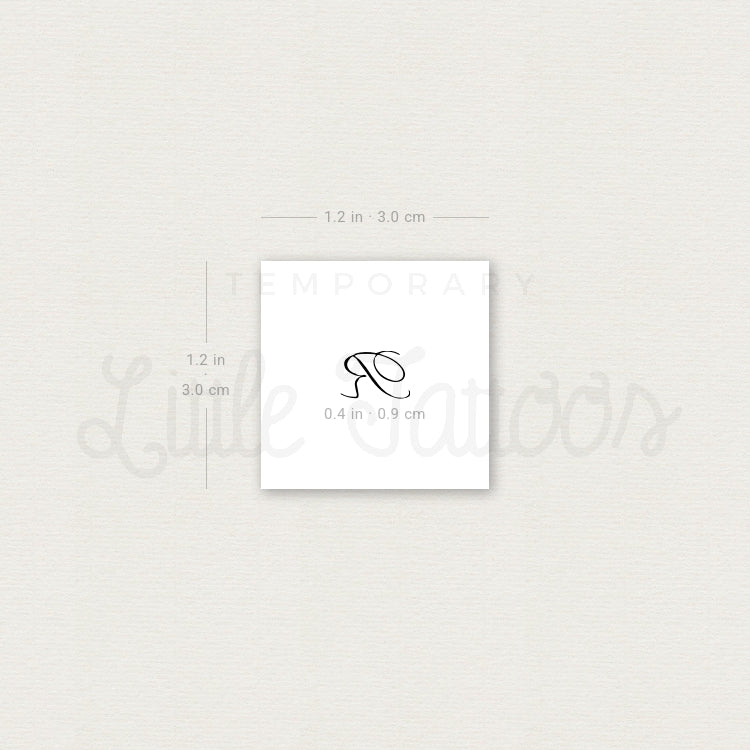 Tatuaje temporal Script R - Juego de 3