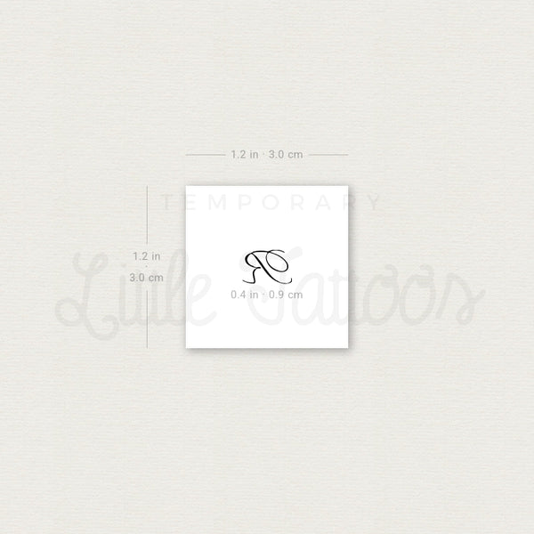 Script R Temporary Tattoo - Set of 3