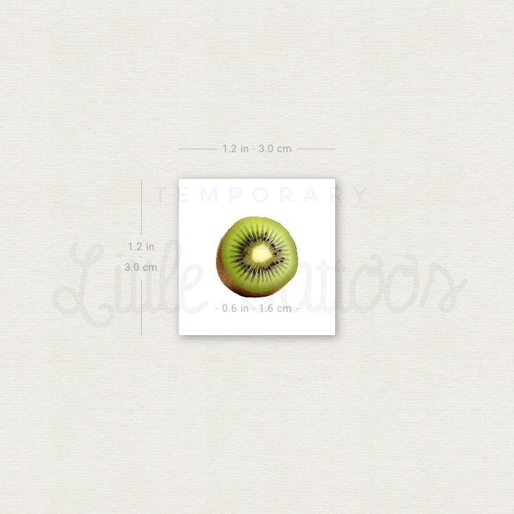 Tatuaje temporal de kiwi a color - Juego de 3