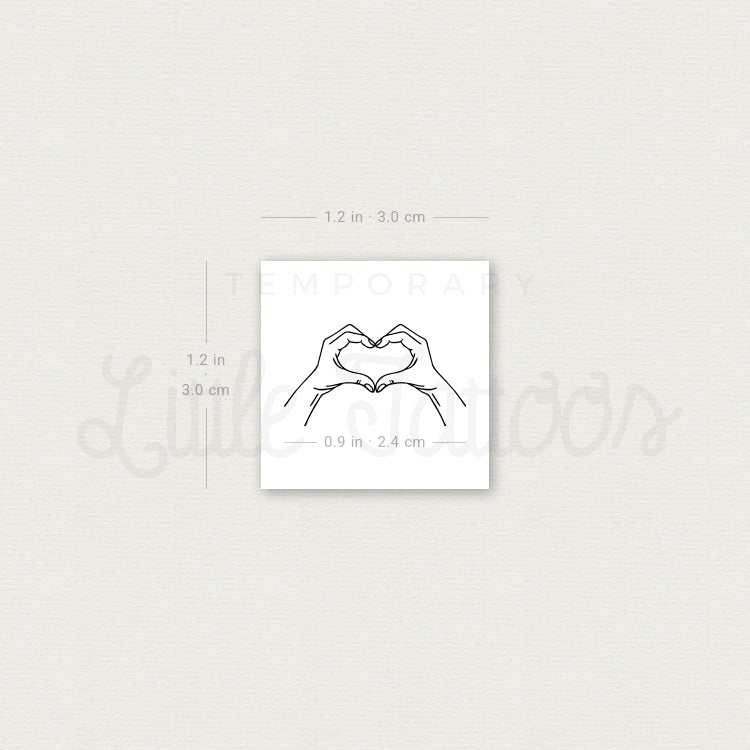 Heart Hands Temporary Tattoo - Set of 3