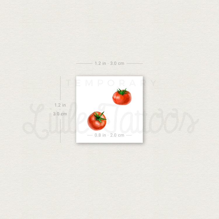Tomato Couple Temporary Tattoo - Set of 3
