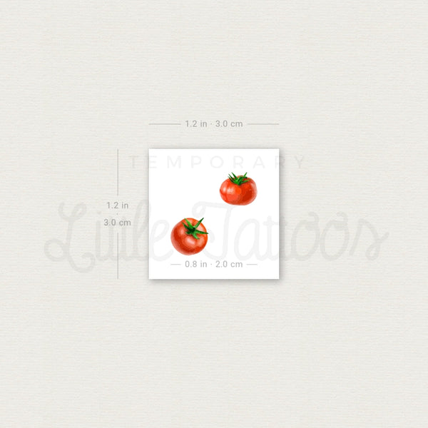 Tomato Couple Temporary Tattoo - Set of 3