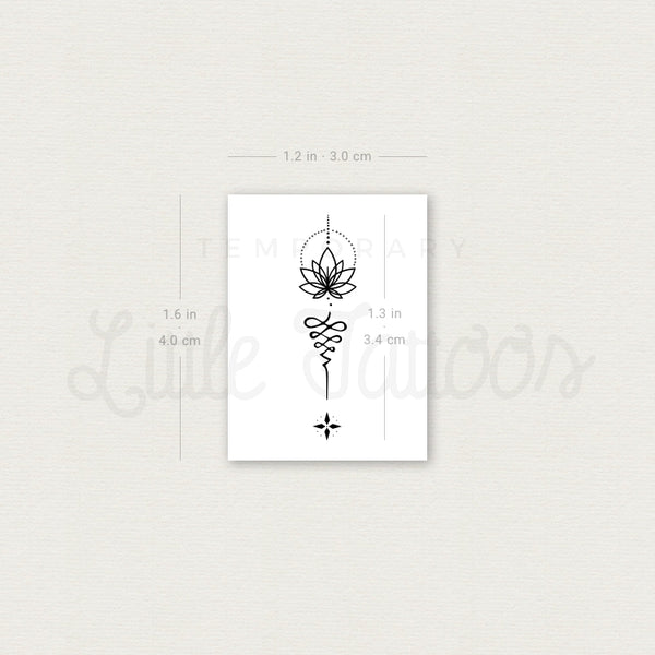 Lotus Unalome Ornament Temporary Tattoo - Set of 3