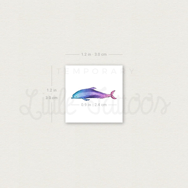 Small Dolphin By Ann Lilya Temporary Tattoo - Set of 3
