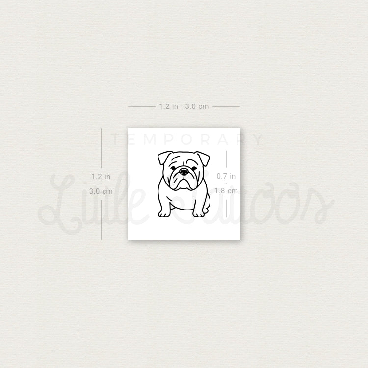 Tatuaje temporal de bulldog - Juego de 3