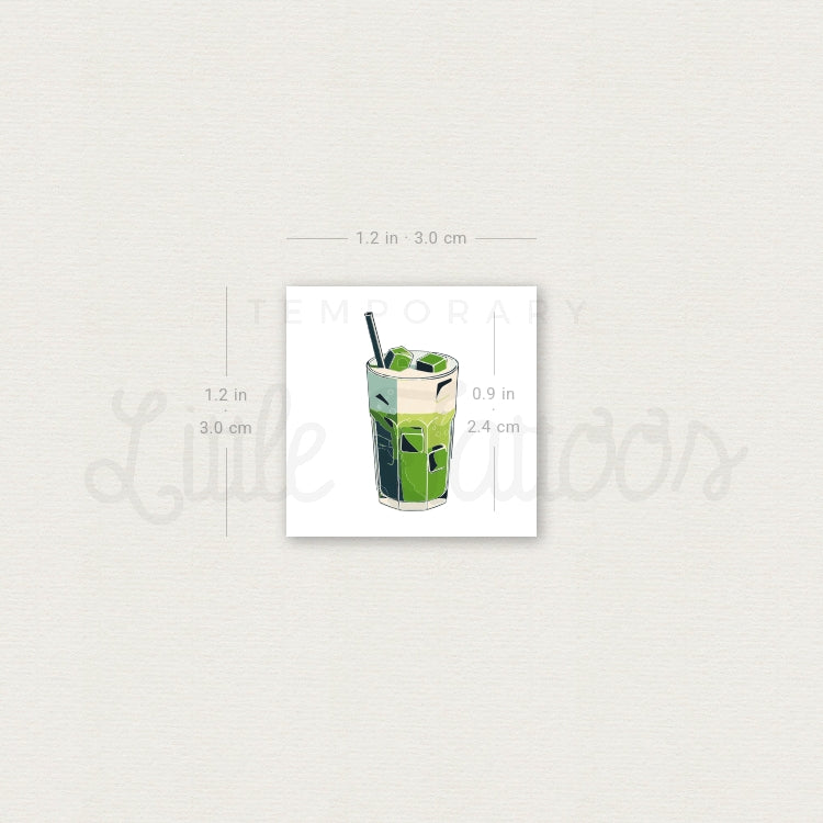 Matcha Latte Temporary Tattoo - Set of 3