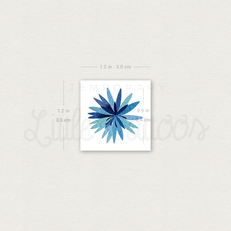 Cornflower Flower By Ann Lilya Temporary Tattoo - Set of 3