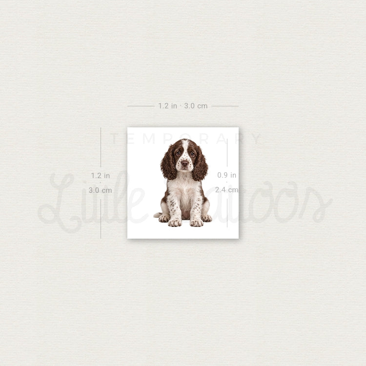 Springer Spaniel Puppy Temporary Tattoo - Set of 3