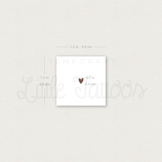 Brown Hand-Drawn Heart Freckle Temporary Tattoo - Set of 3