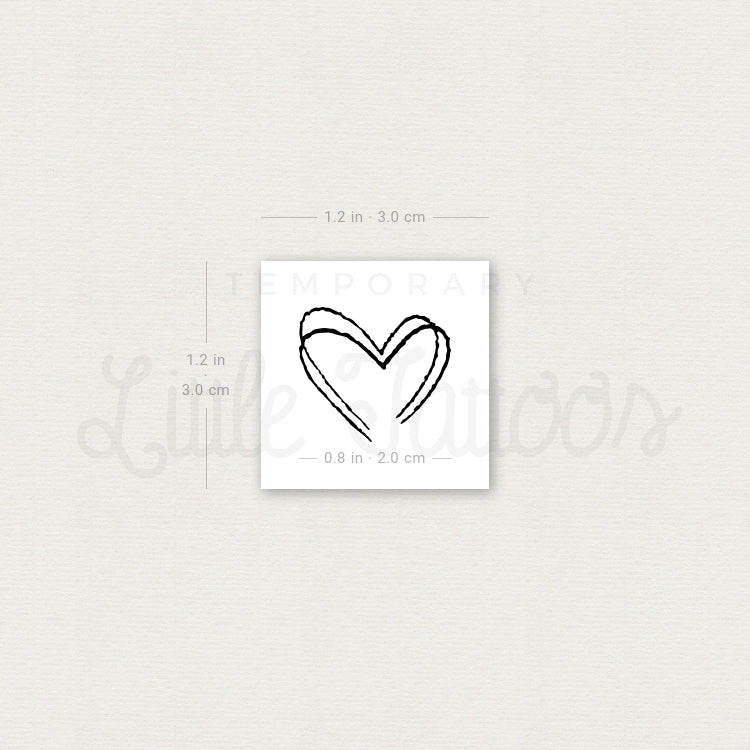 Double Heart Temporary Tattoo - Set of 3