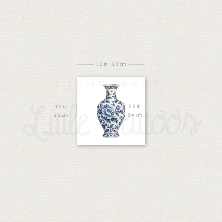 Chinese Porcelain Vase Temporary Tattoo - Set of 3