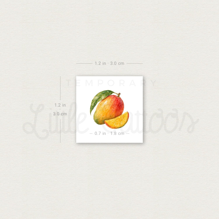 Watercolor Mango Temporary Tattoo - Set of 3