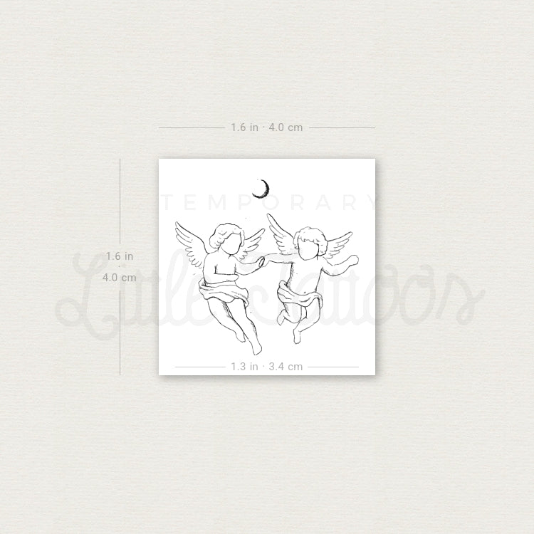 Cherub Couple By Stefano Mazza Temporary Tattoo - Set of 3