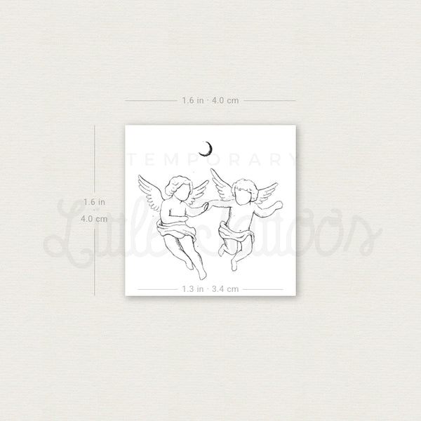 Cherub Couple By Stefano Mazza Temporary Tattoo - Set of 3