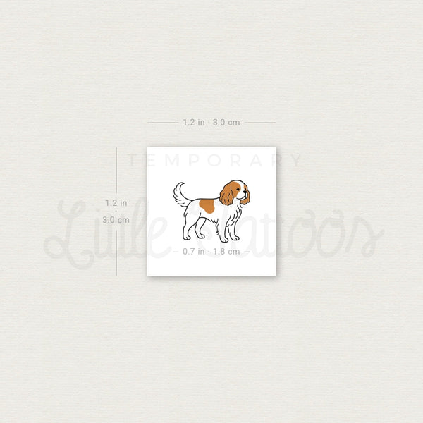 Blenheim Cavalier King Charles Spaniel Temporary Tattoo - Set of 3