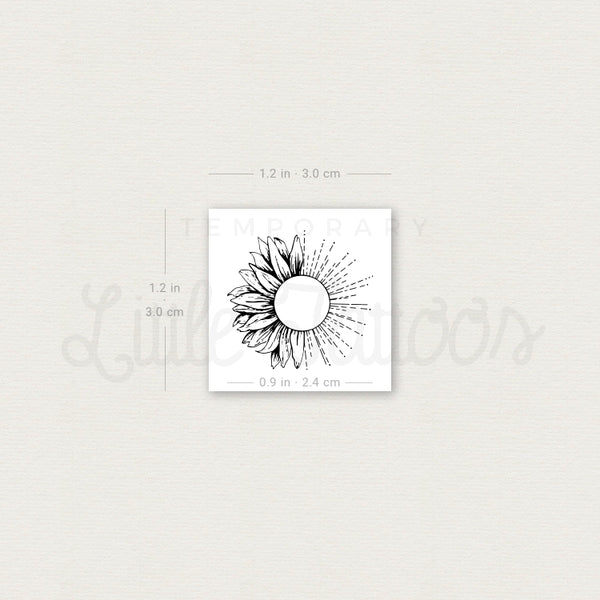 Sunflower Sun Temporary Tattoo - Set of 3