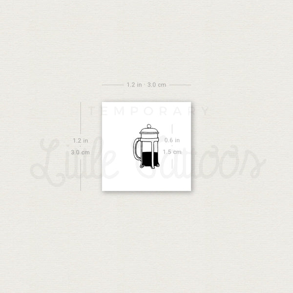 Little French Press Temporary Tattoo - Set of 3