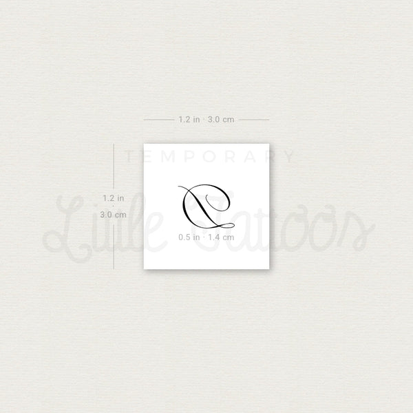 Letter D Script Temporary Tattoo - Set of 3