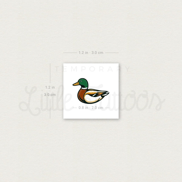 Male Duck Temporary Tattoo - Set of 3