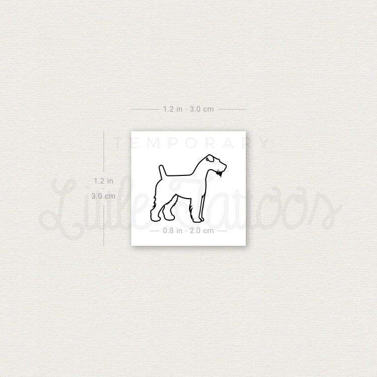 Fox Terrier Temporary Tattoo - Set of 3