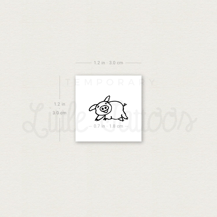 Happy Pig Temporary Tattoo - Set of 3