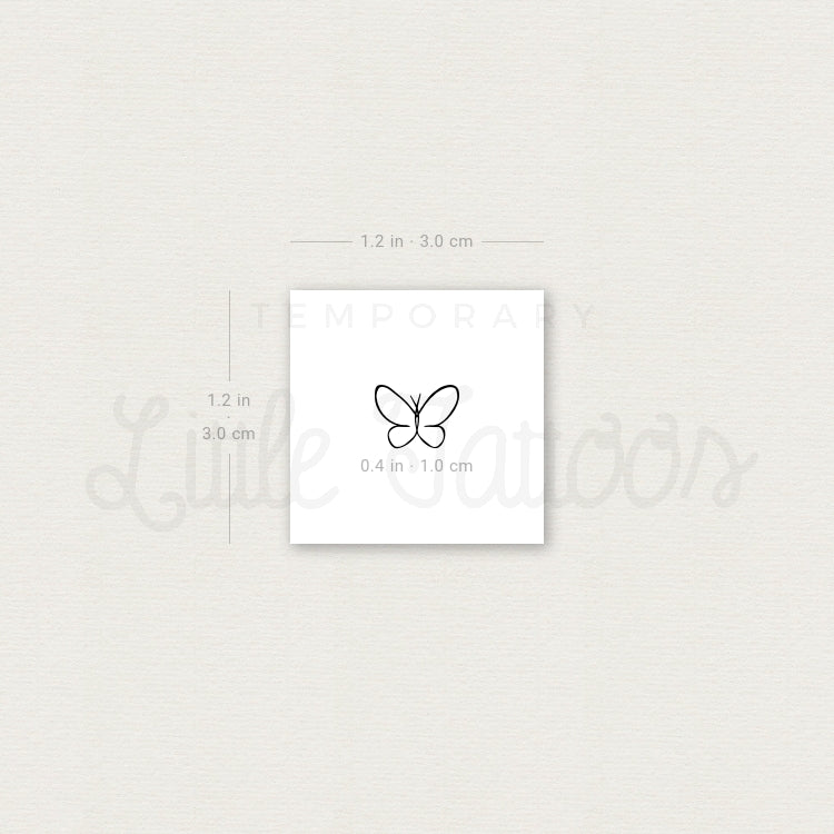 Tiny Single Line Butterfly Temporary Tattoo - Set of 3