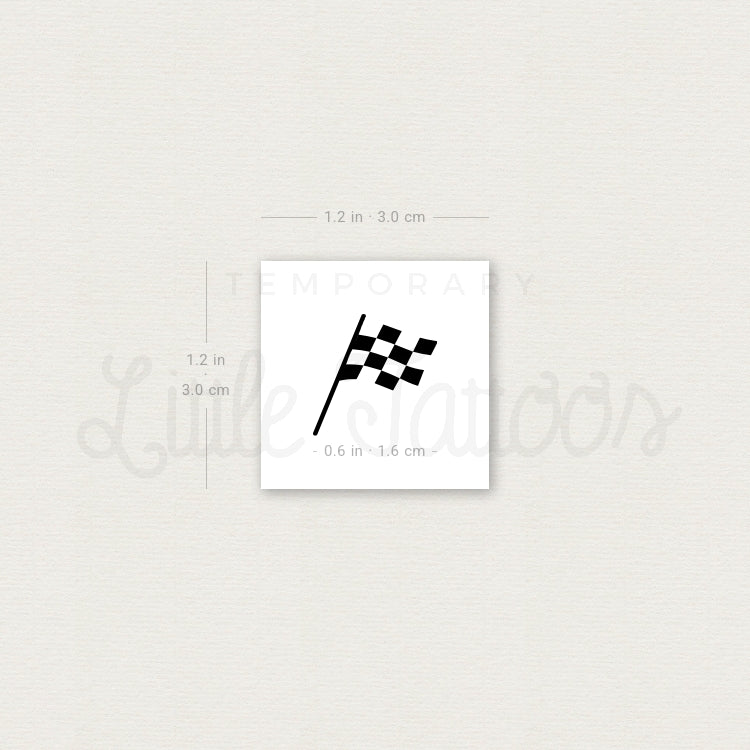 Checkered Flag Temporary Tattoo - Set of 3
