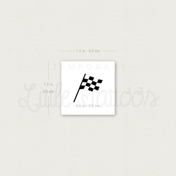 Checkered Flag Temporary Tattoo - Set of 3