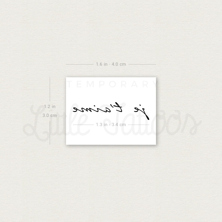 Je T'aime Temporary Tattoo - Set of 3