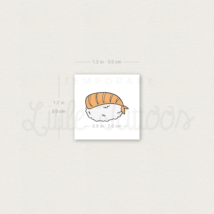 Shrimp Nigiri Temporary Tattoo - Set of 3