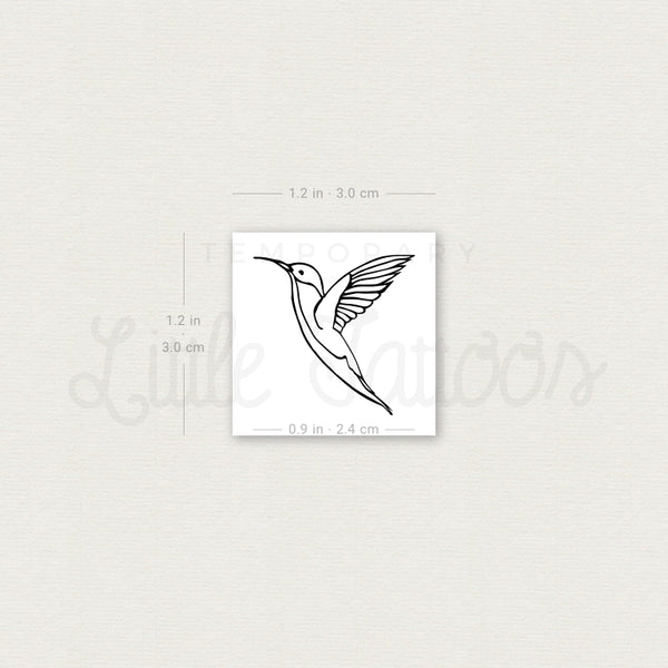 Fine Line Hummingbird Temporary Tattoo - Set of 3