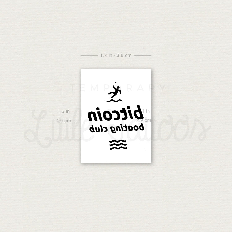 Bitcoin Boating Club Temporary Tattoo - Set of 3