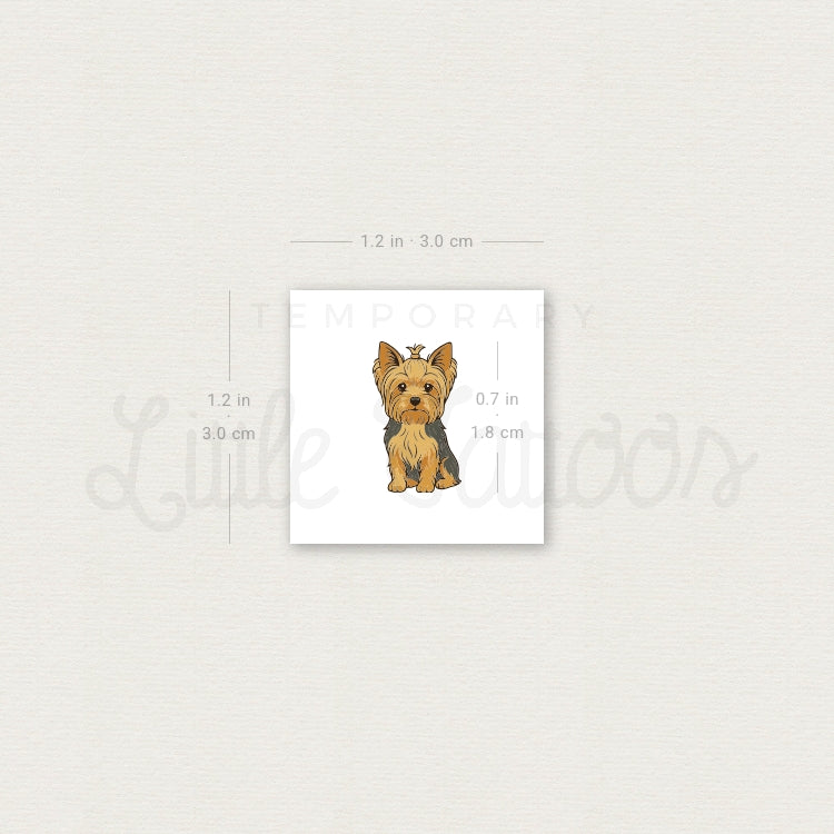 Small Yorkshire Terrier Temporary Tattoo - Set of 3