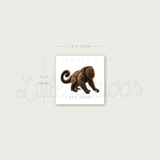 Howler Monkey Temporary Tattoo - Set of 3