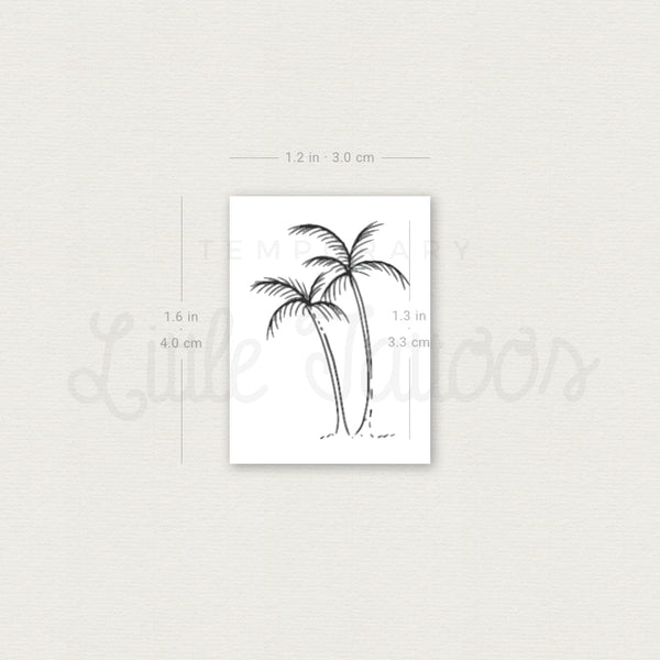 Palm Tree Couple Temporary Tattoo By Marina Molist - Set of 3