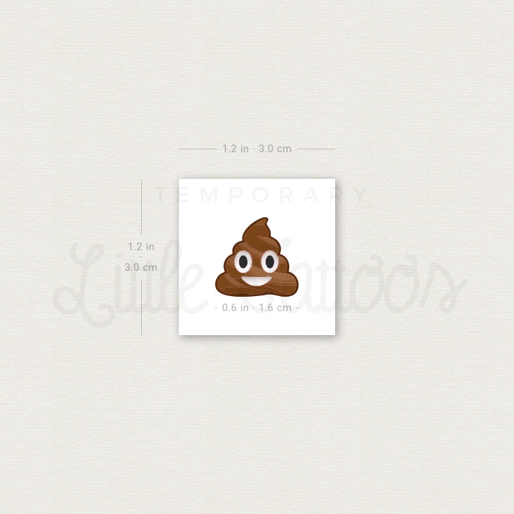 Tatuaje temporal de emoji de caca (juego de 3)